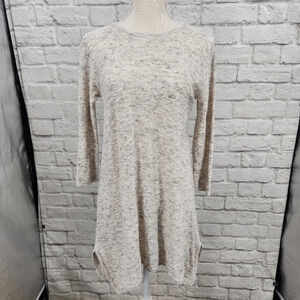 PURE JILL J.Jill Open Knit Tunic Linen Blend Shark Bite Hem Size XS Extra Small